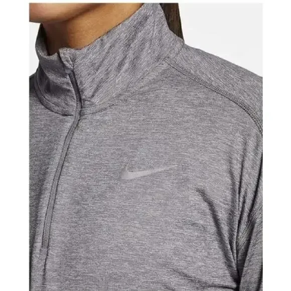 NIKE Women’s Element 1/2 Zip Running Top Smoke Grey CU3220 084 - XL New - Picture 2 of 3